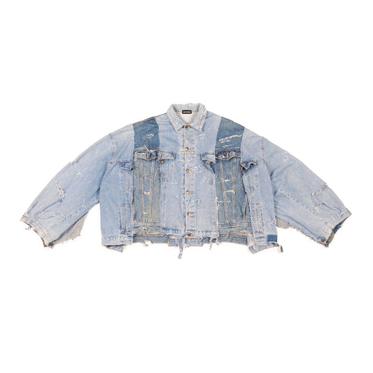 OVERSIZE DISTRESSED DENIM JACKET