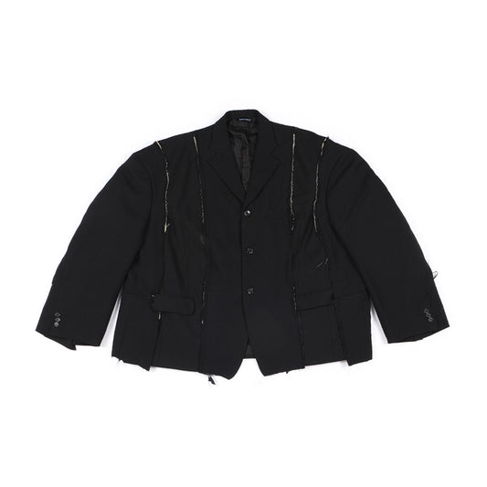 DISTRESSED PANELED BLAZER