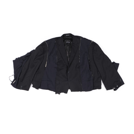 DISTRESSED PANELED BLAZER