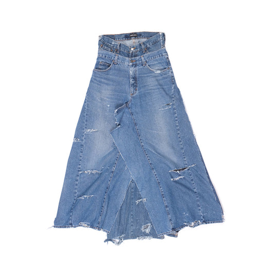DOUBLE WAISTBAND DENIM SKIRT