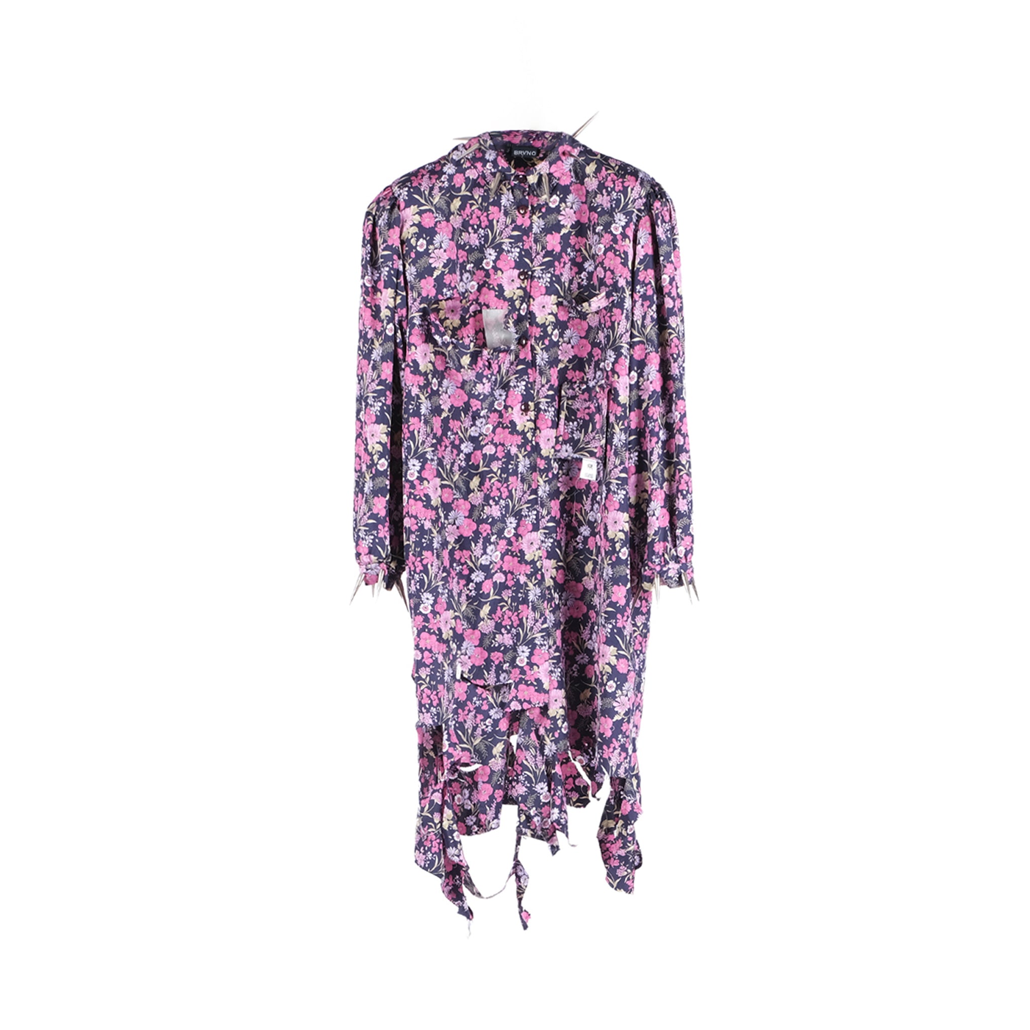 DISTRESSED SPIKES PADDED DRESS