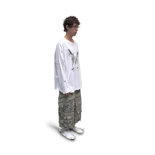 ARMY CUT-OUT CARGO SHORTS